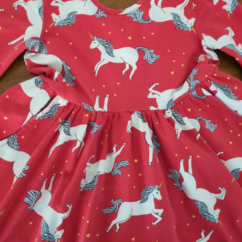 Hannah Andersson Magical Festival Unicorn Cotton Skater Dress size 6/7 GUC - Picture 2 of 12